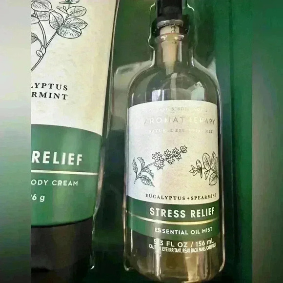 Bath & Body Works Eucalyptus Spearmint Stress Relief 3pc Set Wash Cream Mist - Picture 6 of 6